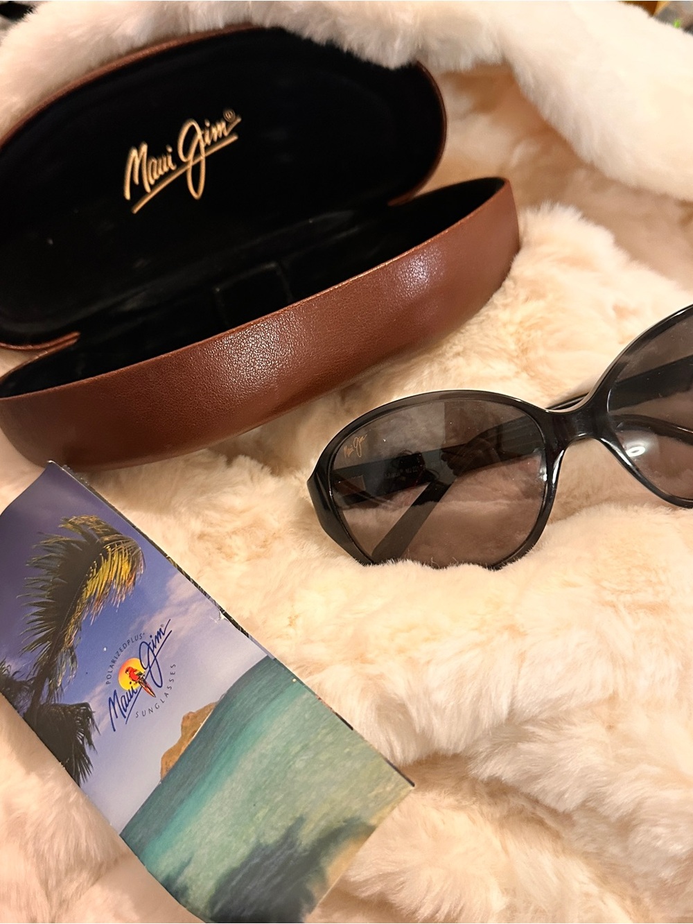 Maui Jim Women's Black Sunglasses with Brown Case - Polarized
